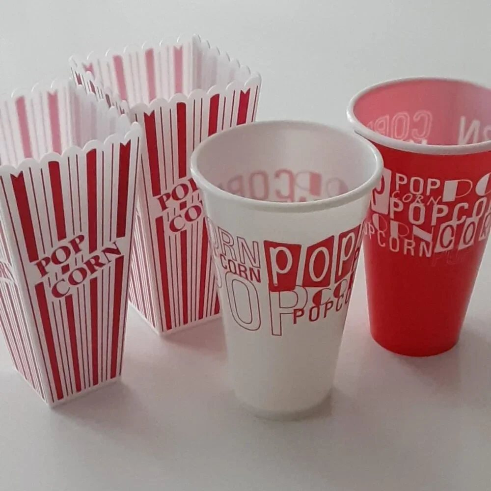 Movie night! POPCORN Containers (4) reusable